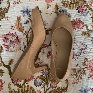 Clarks UK Patent Leather Nude Pumps Size 4.5UK/7-7.5US